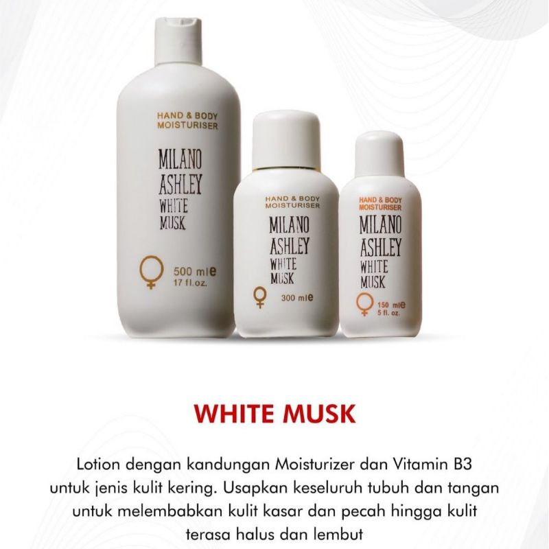 Musk Hand Body Lotion By Milano Ashley 300 ml