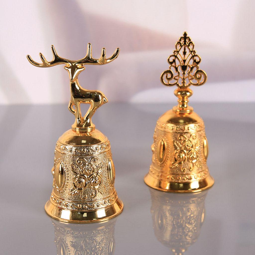 [Elegan] Hand Call Bell Suara Jernih Pegangan Kualitas Hadiah Rusa, Pohon Xmas Metal Pet Bell Bell Craft