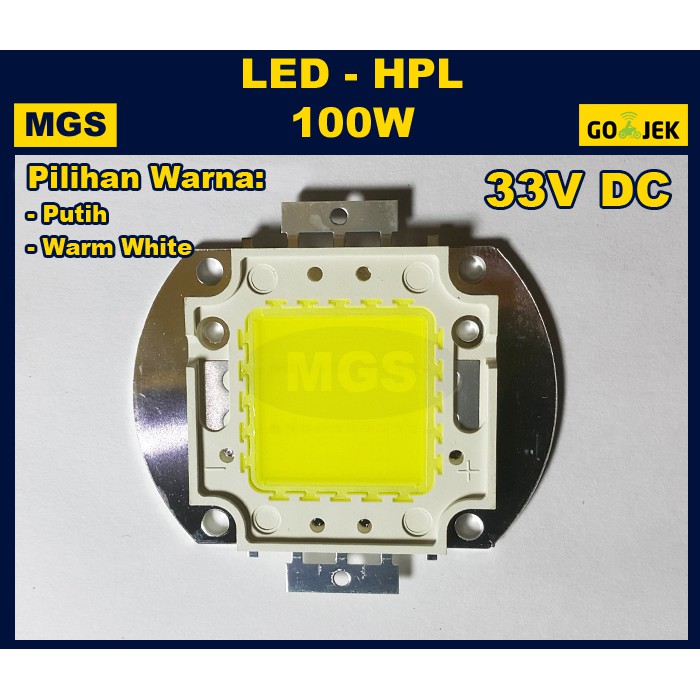 LED HPL 100W 100 WATT 33V DC + Pendingin