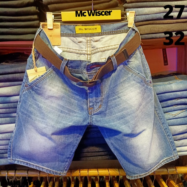 Celana Pendek Celana Pendek Pria Robek Jeans Pendek Pria Terbaru Mc Wiscer - Blue Grey, 31 (G7J0) Ce