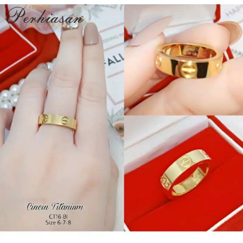 [ Bayar Ditempat ] Cincin Titanium Wanita Anti Karat Dan Luntur Selamanya / Cincin Titanium Asli Ori Import / Cincin Wanita Titanium