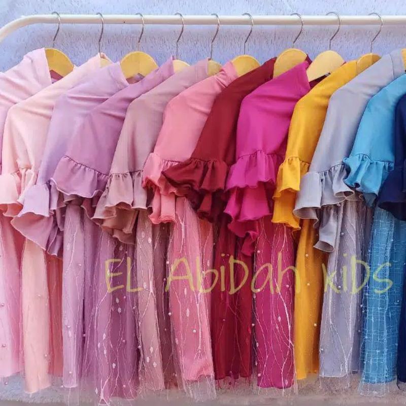 Gamis Anak Premium/ Gaun Anak Mewah/ Gaun Pesta Anak set Hijab❣️