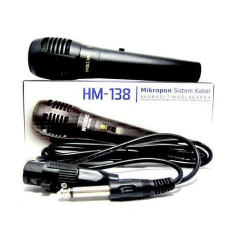 Microphone Homic HM-138 Mic Karaoke Kabel Original Homic Suara Bass Jernih Mikrofon Kabel Murah