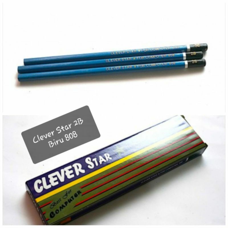 

Pencil pensil kayu 2B CLEVER STAR Biru 808 harga per 144 biji