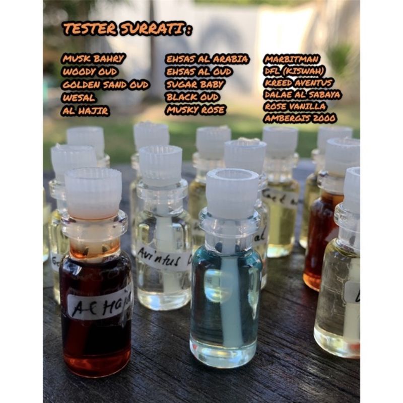 {BEST SELLER} TESTER PARFUM SURRATI - SHURFAN MADE IN MAKKAH NON ALKOHOL NON DPG,,, MURNI BIBIT/BIAN
