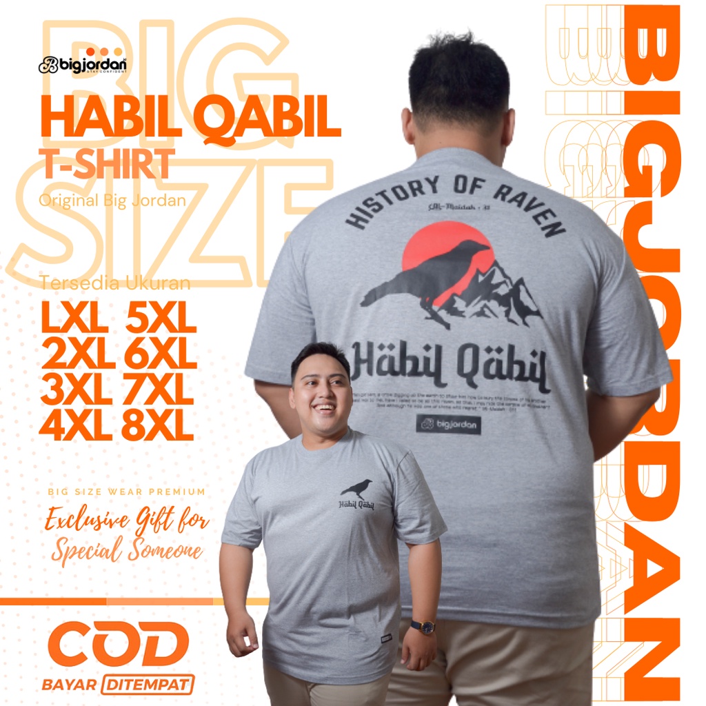 HABIL QOBIL kaos muslim jumbo pria 2xl 3xl 4xl 5xl 6xl 7xl 8xl kaos pria islami jumbo kaos tema isla