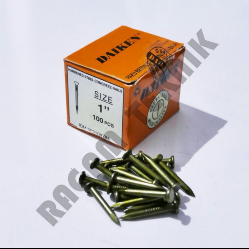 Paku Beton Daiken Daiwa 1" 2.5 cm Kuningan Paku Dinding Besi Baja Cor Magnet Per Dus