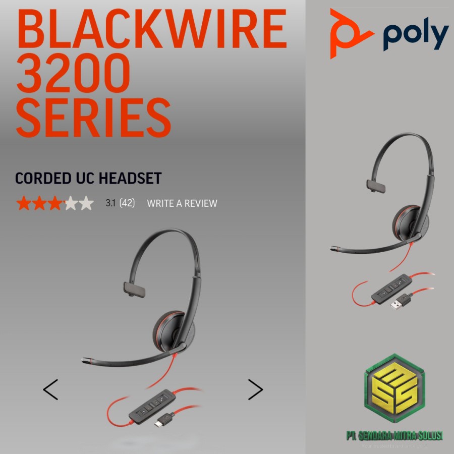 POLY Blackware C3210 USB A - Mono