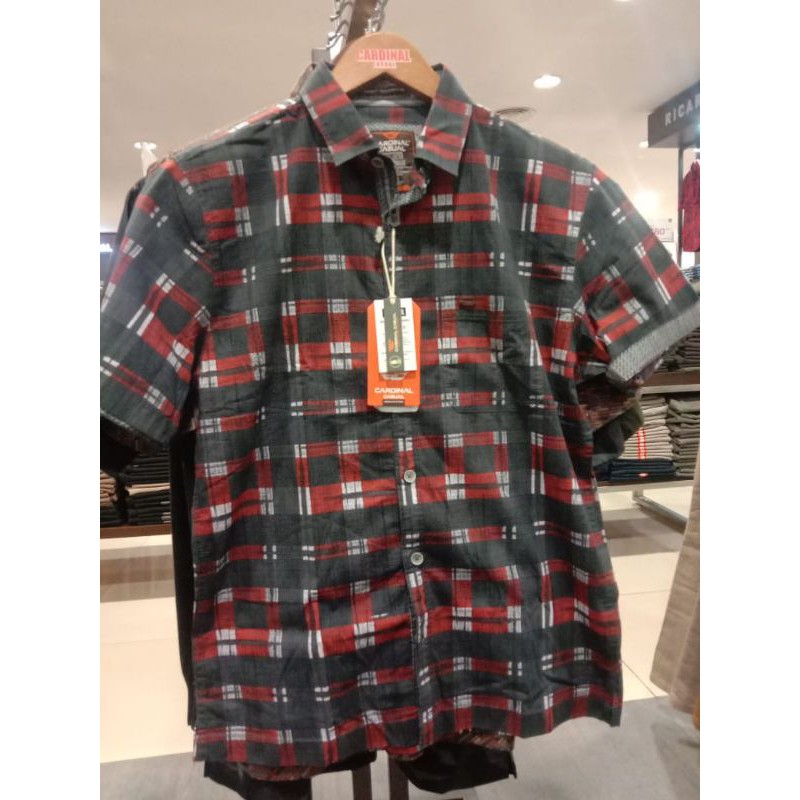 Kemeja Motif kotak-kotak CARDINAL ORIGINAL casual Lengan pendek