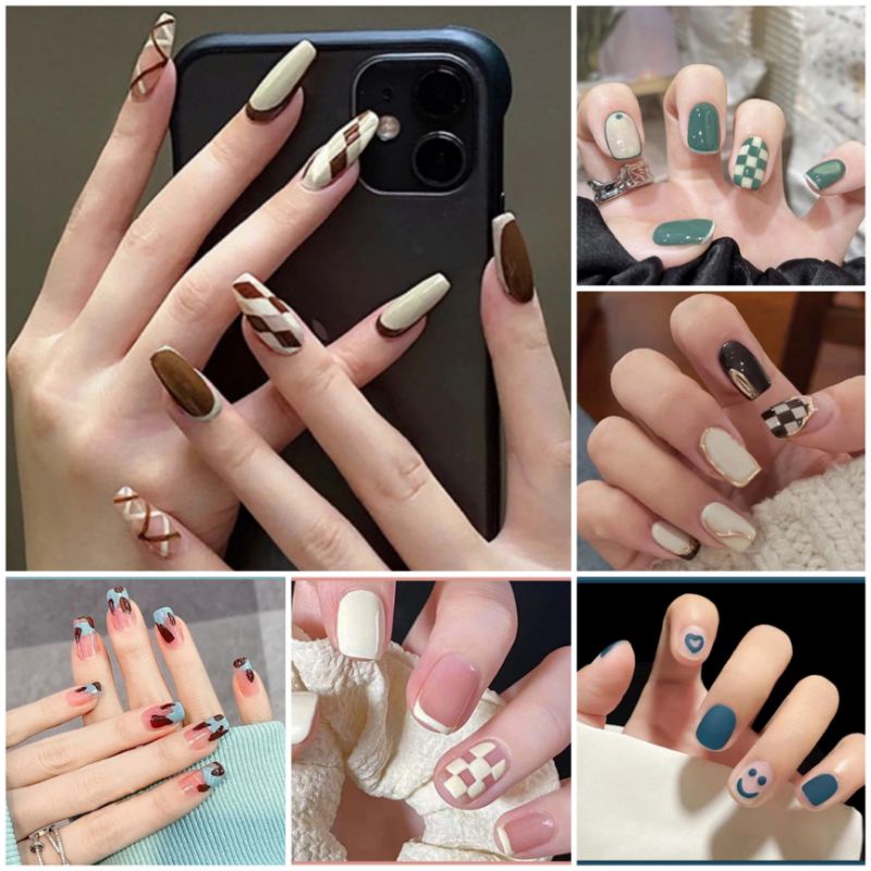 Fake Nails Art / Kuku Palsu 24 pcs (R251-R300) FREE LEM CAIR 2gr