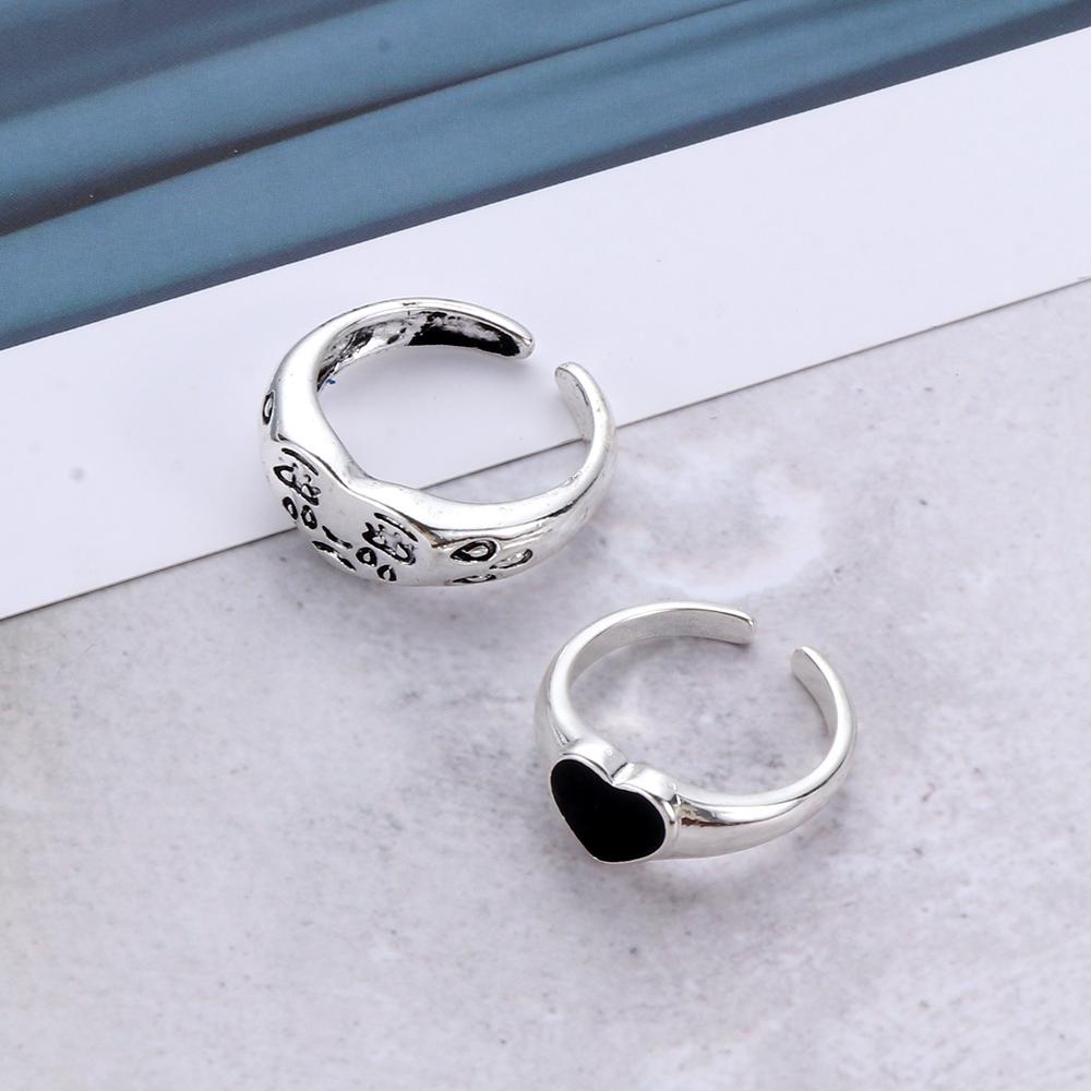 Cincin Ekspresi Air Mata LILY Warna Perak Fashion Perhiasan Mungil