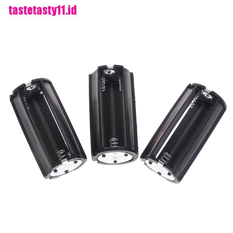 3 Pcs Case Holder Adaptor Konverter Baterai Ukuran 3x AA Ke D