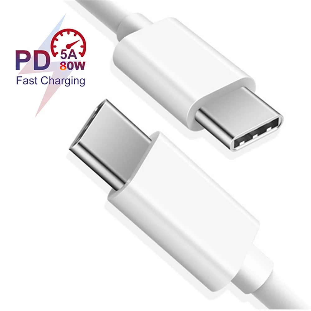 1Meter 5A 80W PD Fast Charging Cable Data Cable/ USB Type C To Type C Cable for HUAWEI Samsung Xiaomi MacBook