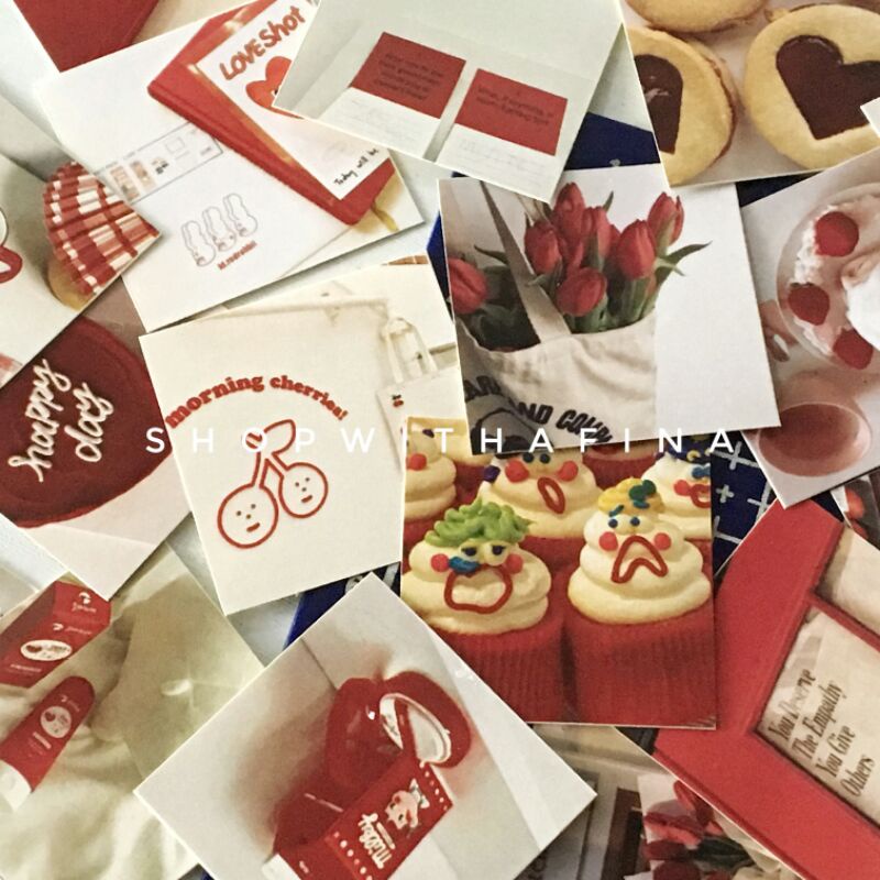 

Sticker Aesthetic | 40 pcs Korean Red Aesthetic | SHOPWITHAFINA