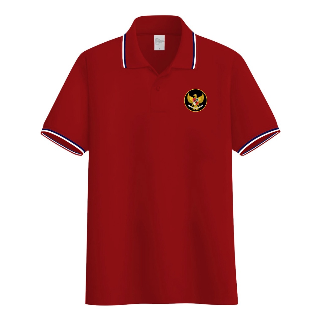 Kaos Pria HUT RI Kaos Logo Garuda / Polo List Garuda Hitam