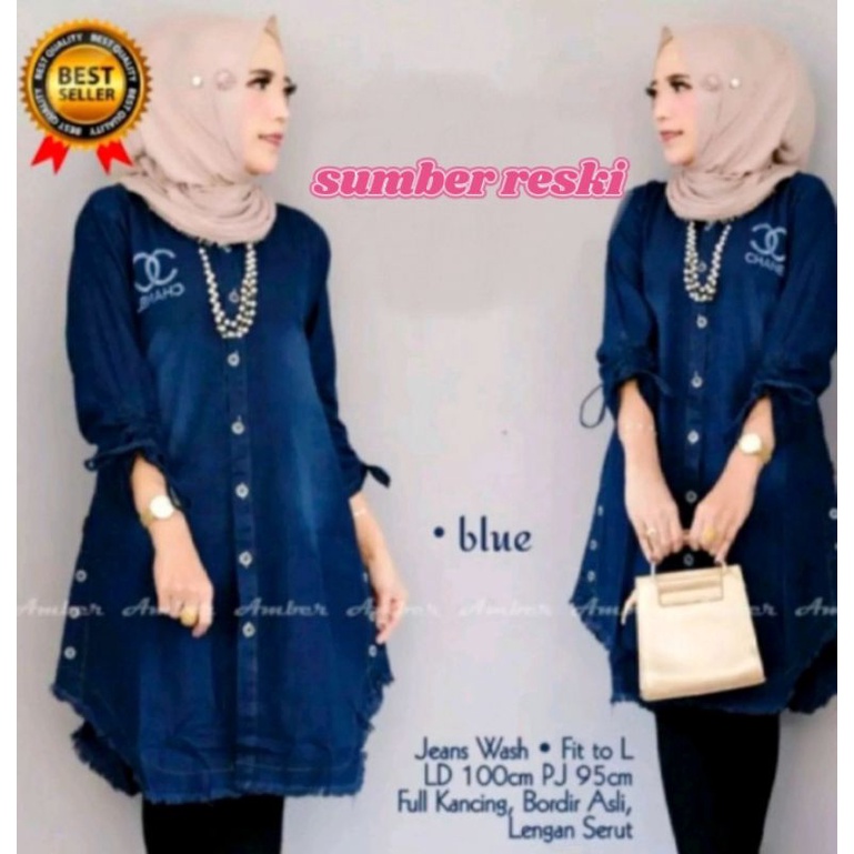 baju tunik heans terbaru, tunik levis jumbo, tunik kekinian
