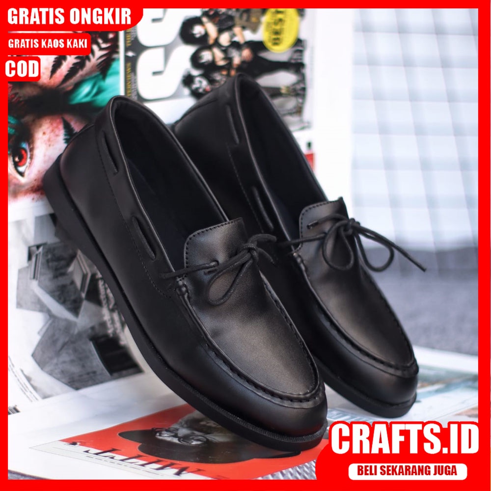 CRAFTS ELDER Sepatu Formal Pria Kulit Syntetic Sepatu Pria Casual Pantofel Kerja Kantor Kondangan Cowok