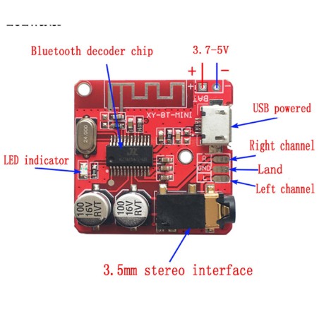 Modul MP3 Bluetooth Board Speaker Audio reciver Amplifier stereo  Wireless WAV APE FLAC HP