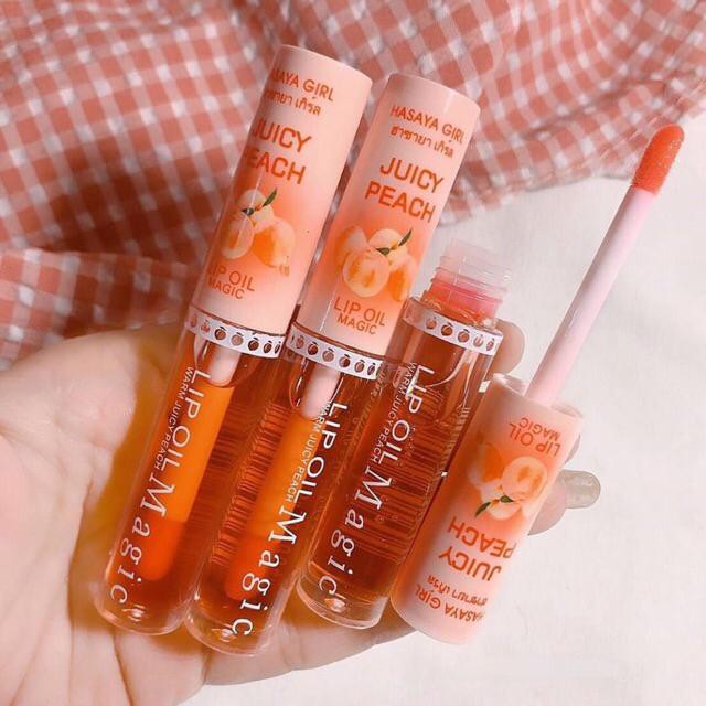 [6PCS] LIP OIL HASAYA GIRL JUICY PEACH 6072