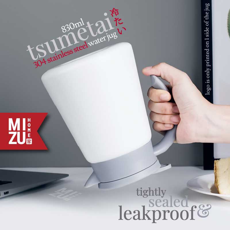 MIZU TSUMETAI 830ml 304 Stainless Steel Thermos Water Jug Teko Termos Stenles Air Panas Dingin-4