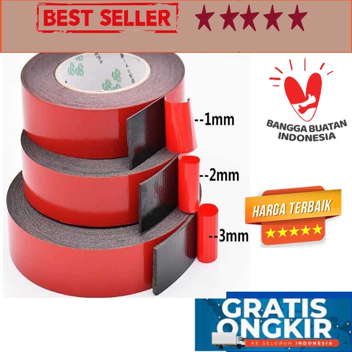 

DOUBLE TAPE ANTI AIR SERBAGUNA TEMPEL DINDING KAYU BESI PLASTIK ALUMUNIUM DOBEL TIP DOBELTIP PEREKAT