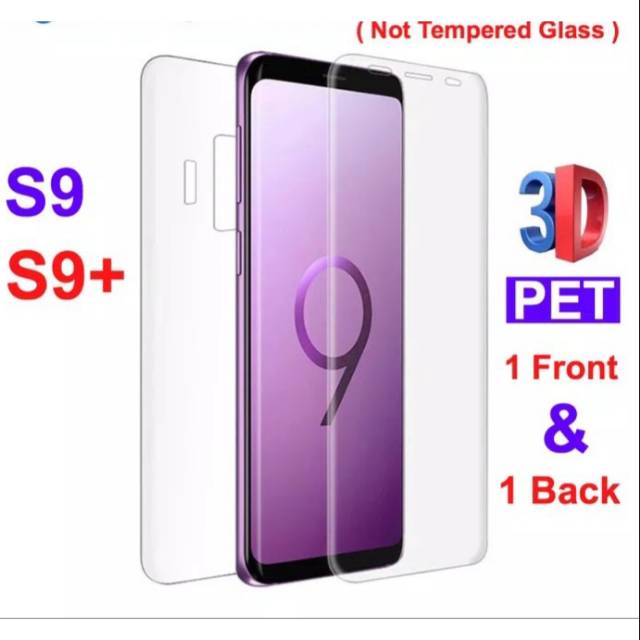 Anti gores screen DEPAN BELAKANG samsung S9 Plus full set cover Pet