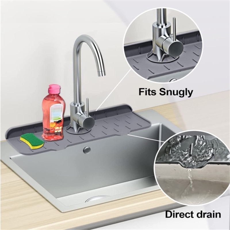 【COD】Kitchen Silicone Faucet Absorbent Mat/Kitchen Sink Splash Guard/Sink Protectors for Kitchen Sink/Alas Pelindung Keran Wastafel Dapur