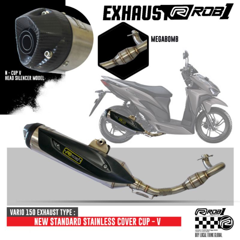 knalpot vario new 150/125 rob1 racing . knalpot std racing new vario 125/150