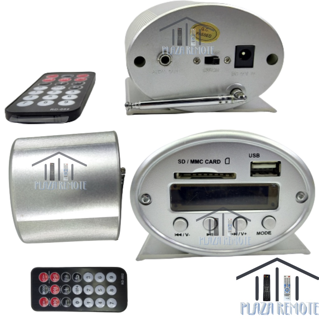 speaker portable digital player amply musik + remote support usb memory card fm radio