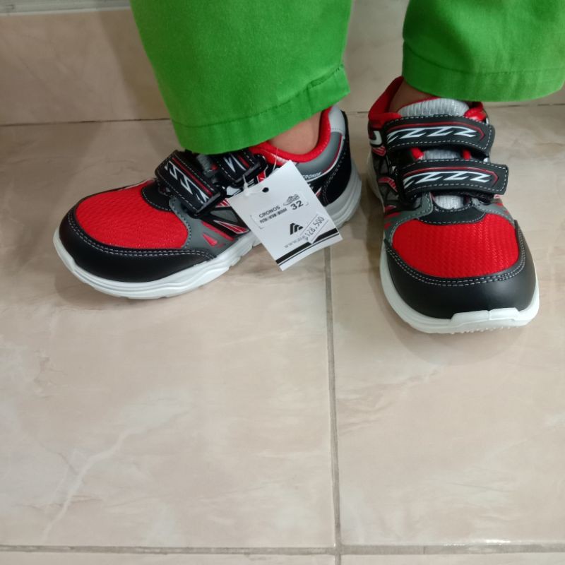 [Original] Sepatu Sneakers Anak Laki-Laki Altto Cronos Hitam Merah Size 32 (20.5 cm)