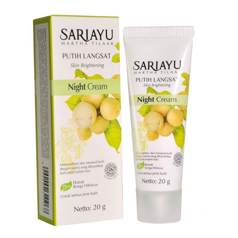 [20gr] Sariayu Putih Langsat Night Cream | Pelembab Wajah