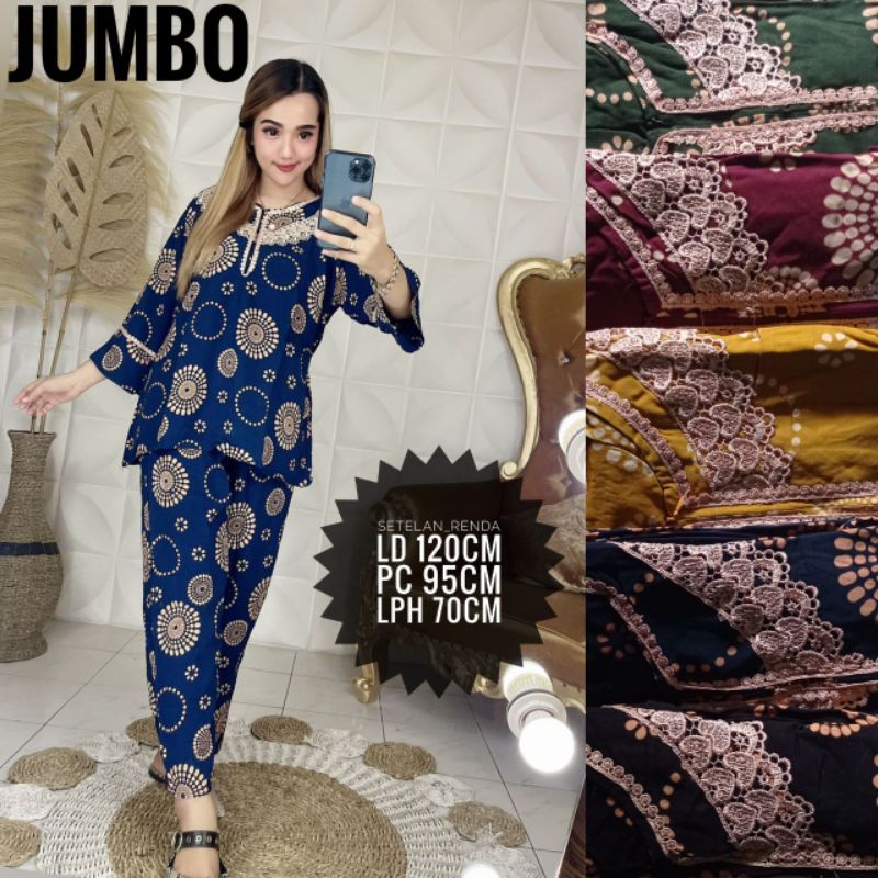 NEW JUMBO!!! SETELAN WANITA CPLP DASTER ARAB RENDA JUMBO LENGAN 3/4 PANJANG MOTIF TERBARU-Motif 3