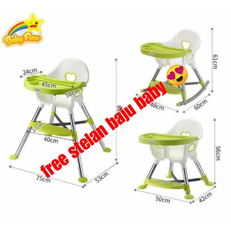 High Chair 3in1 Baby Flow / Kursi Makan