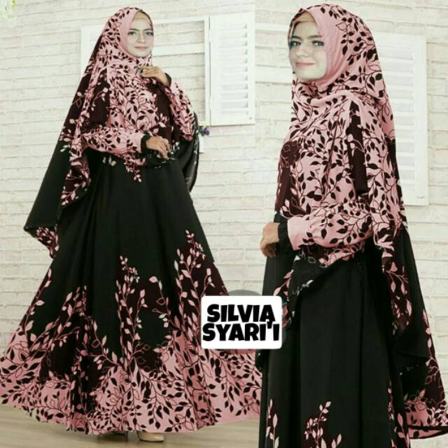Gamis Silvia Syari Pink + Jilbab | PAKAIAN MUSLIM | DRESS GAMIS | PAKAIAN WANITA | MUSLIMAH