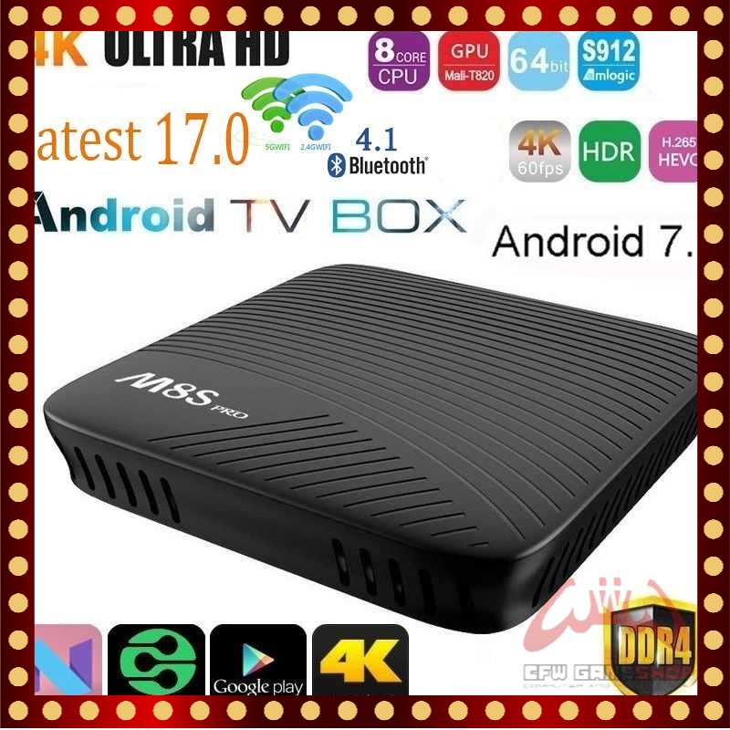 Pro Smart TV Box 4K Android 7.1 Amlogic S912 2GB 16GB