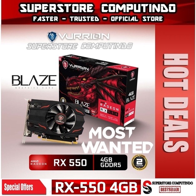 VGA Radeon Vurrion RX 550/ RX550 4GB GDDR5 128Bit | Vurion RX550 4GB