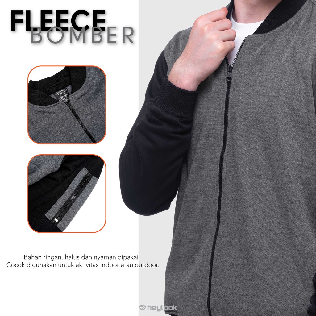 HEYLOOK Project - Jaket Pria Bomber FLEECE  Pria Jaket Distro Pria Jaket Motor Murah Distro