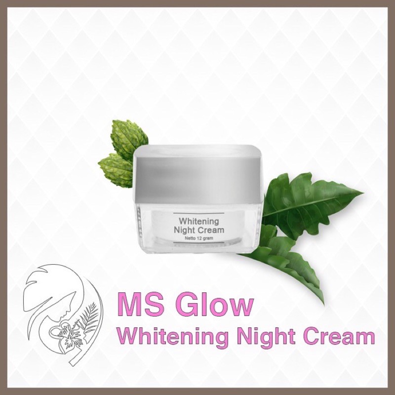 Jual Whitening Night Cream Ms Glow Rahasia Wajah Putih Shopee Indonesia