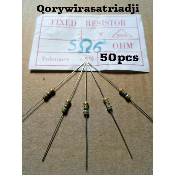 Resistor 5,6 Ohm Resistor 5R6 Ohm 1/4 Watt 50pcs
