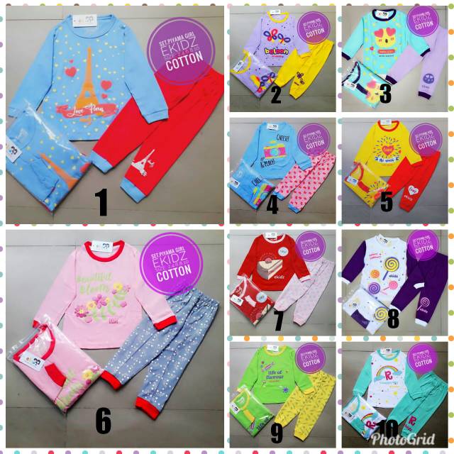 Piyama Girl Ekidz / piyama anak perempuan
