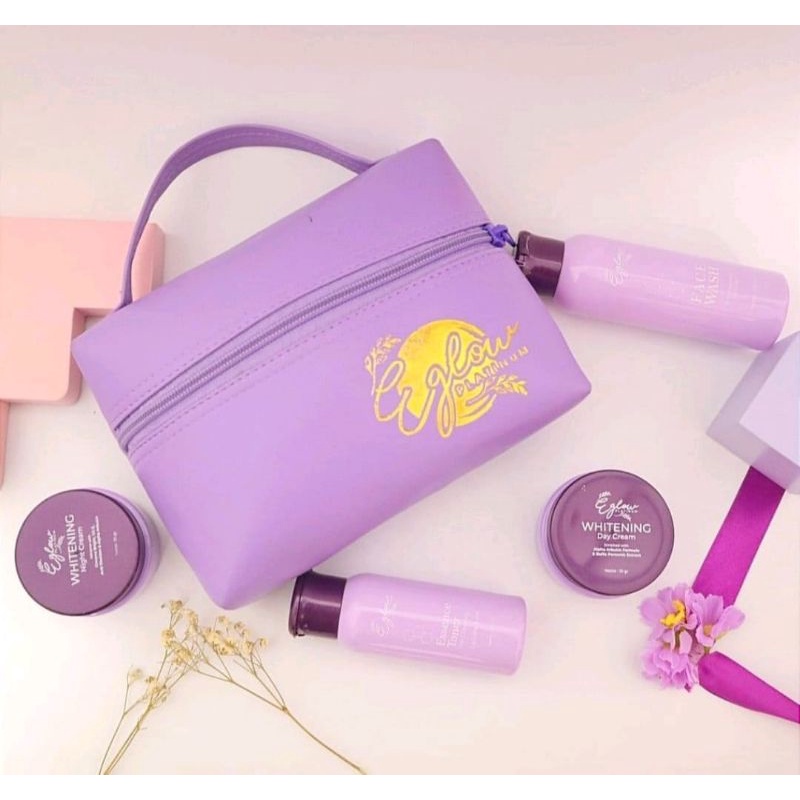 E glow 100% original Paket whitening dan Paket Acne perawatan wajah wanita skincare (bisa cod)