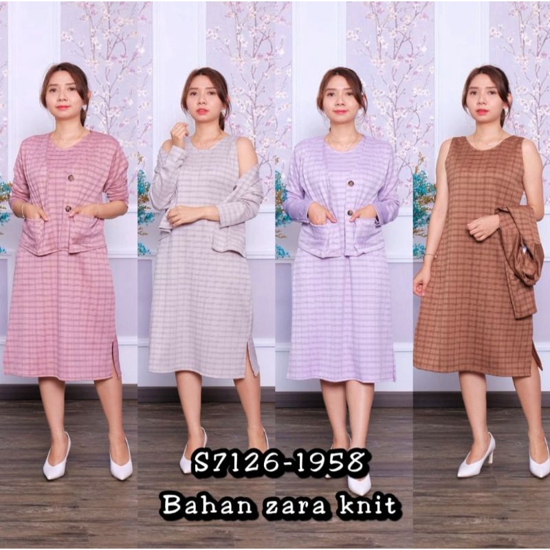 ONE SET//ONE SET TUNIK//ONE SET ZARA//ONE SET TUNIK//ONE SET KOTAK-KOTAK//TUNIK CARDIGAN