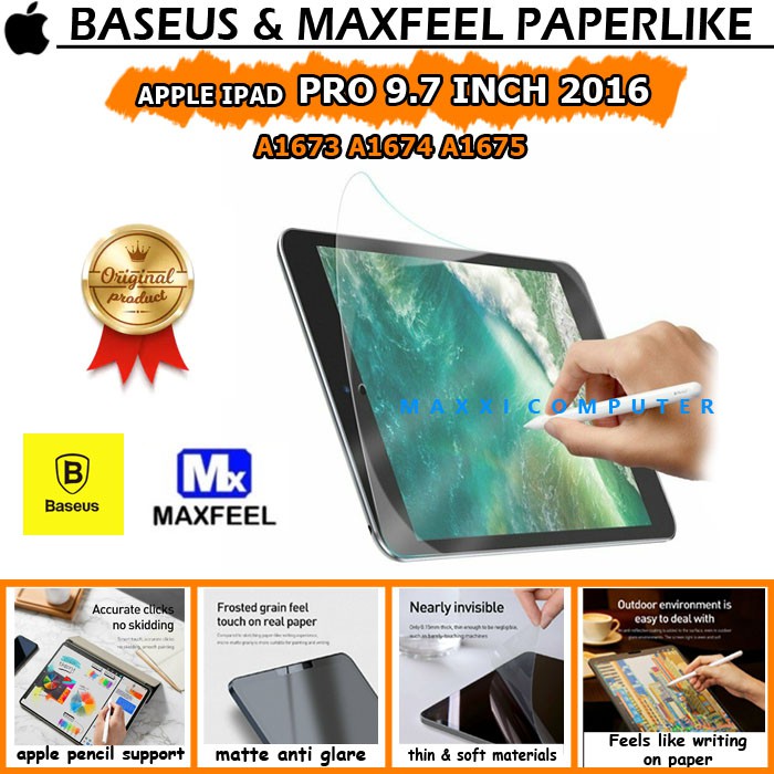 iPad 5 6 Air 1 2 Pro 9.7 BASEUS MAXFEEL Paperlike Paper