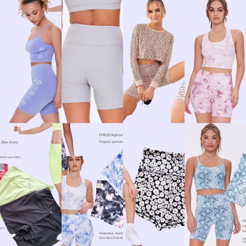 lovemecorner FOREVER21 FVR HIGHRISE BIKER SHORTS CELANA OLAHRAGA WANITA SPORT PENDEK BAHAN MELAR