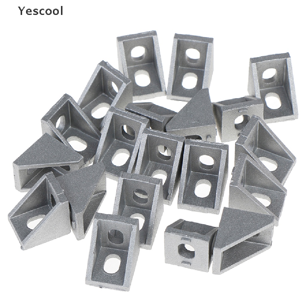 Yescool 20Pcs Konektor Sudut 2020 Bahan aluminum Ukuran 17x20 X 20