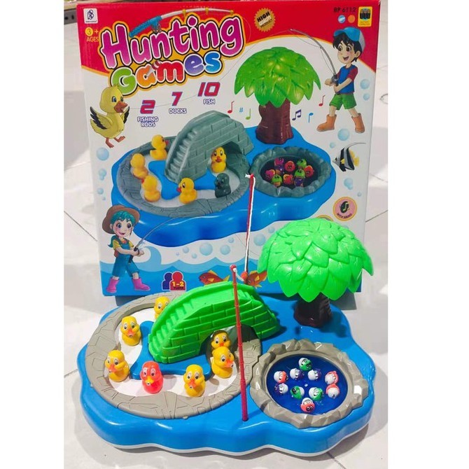 mainan edukasi anak pancingan ikan magnet / alat  memancing mainan / pancingan bebek magnet