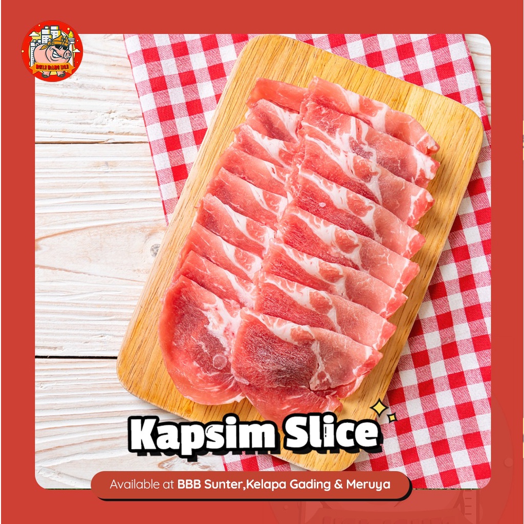 

KAPSIM SLICE 1.5 MM DAGING BABI ASLI BALI SHABU-SHABU LESS FAT 500 GR