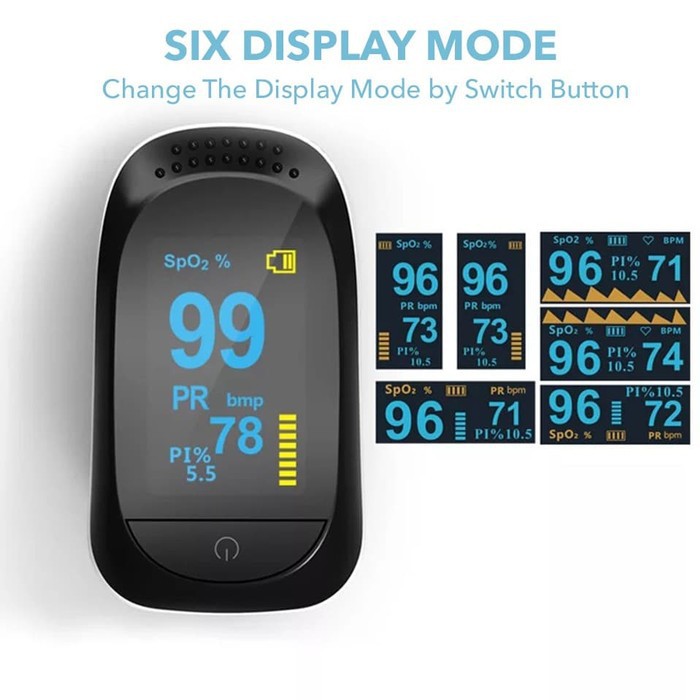 MIXIO A2 Fingertip Pulse Oximeter Sp02 Saturation Monitor HD OLED
