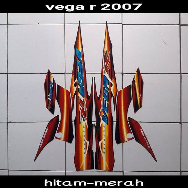 Stiker motor vega r 2007 hitam-merah