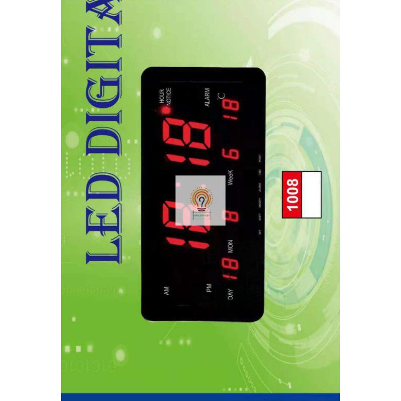 Jam Digital Meja Dan Dinding 1008 / Digital Clock 1008 LED MERAH/HIJAU /BIRU